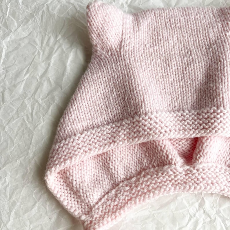 Pink Merino Wool Baby Hat with Ears