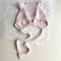 Pink Merino Wool Baby Hat with Ears