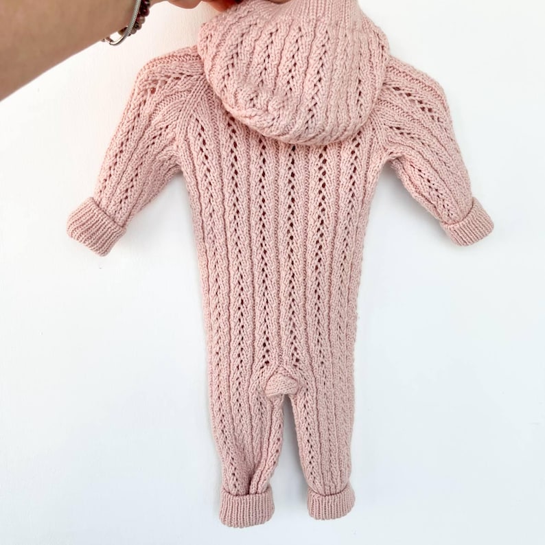 Pink Merino Wool Baby Romper